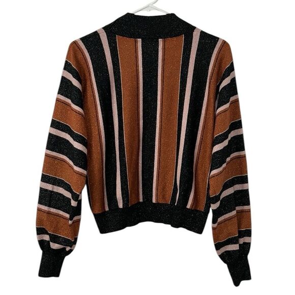 MinkPink RTR Stripe Batwing Brown & Black Sweater(Size Medium) - Picture 4 of 8
